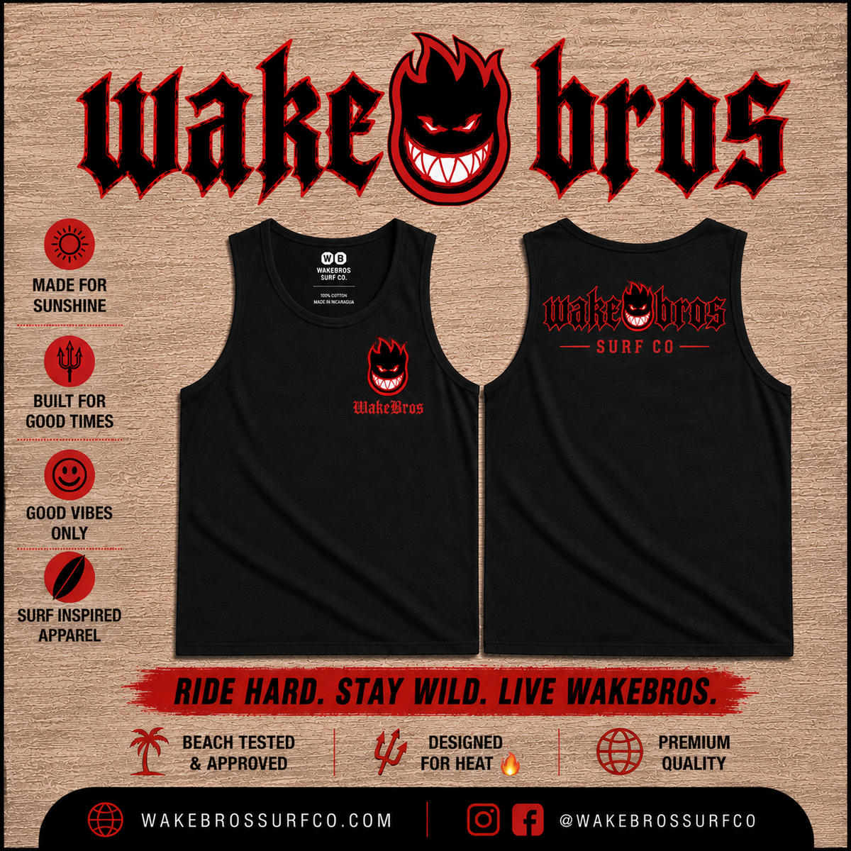 BED ROCKタンクトップifsixwasnineLGBY2K WAKEBROS W8KSK8 tank – Wake Bros